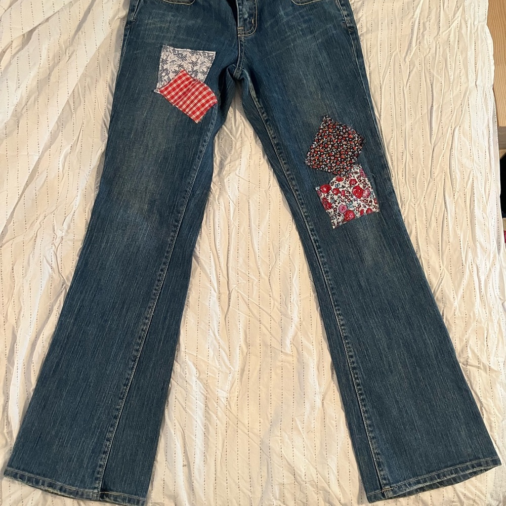 American Eagle Outfitters Hand Altered Patchwork Hipster Vintage Jeans